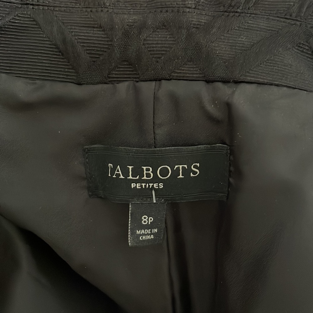 Talbots Black Pattern Cropped Jacket - image 5